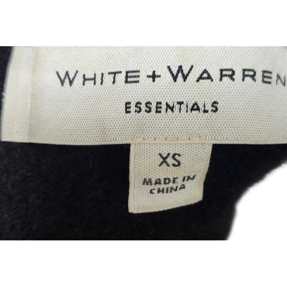 White + Warren Essentials  100% Cashmere Black Cardigan Sweater Size XS - Picture 9 of 10